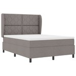 vidaXL Lit à ressorts avec matelas - Taupe  140x190 cm  en tissu
