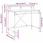vidaXL Bureau Chêne noir 100 x 50 x 90 cm Bois d'ingénierie
