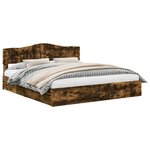 vidaXL Cadre de lit Chêne fumé 200 x 200 cm Bois d'ingénierie