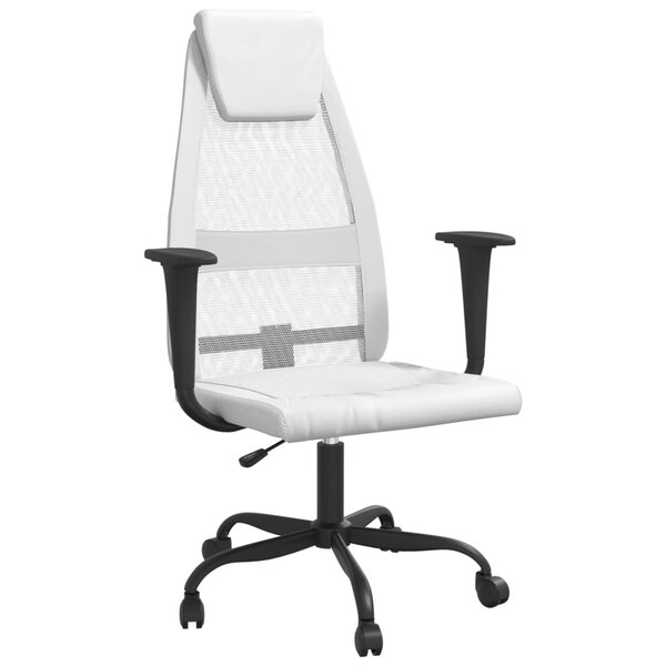 vidaXL Chaise de bureau réglable en hauteur blanc