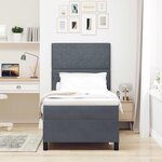 vidaXL Lit à ressorts avec matelas Gris foncé 90 x 190 cm tissu