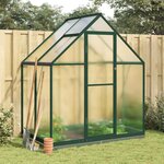 vidaXL Serre avec cadre de base vert 169x114x202 cm aluminium