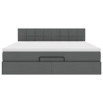 VidaXL Cadre de lit ottoman avec matelas gris foncé 160x200cm tissu