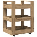 Chariot de cuisine vidaXL Chêne artisanal 60x45x80 cm Bois aggloméré