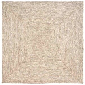 vidaXL Tapis Naturel et blanc 240 x 240 cm Jute
