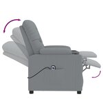 vidaXL Fauteuil inclinable électrique Gris clair Tissu