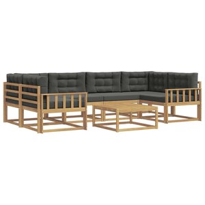 vidaXL Ensemble de canapés d'extérieur 5 Pièces Blanc et anthracite