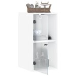 vidaXL Armoire murale avec portes en verre blanc 35x37x68 5 cm
