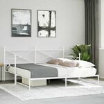 vidaXL Lit de jour avec lit gigogne sans matelas blanc 100x200cm acier
