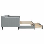vidaXL Lit de jour avec gigogne et tiroirs gris clair 80x200 cm tissu