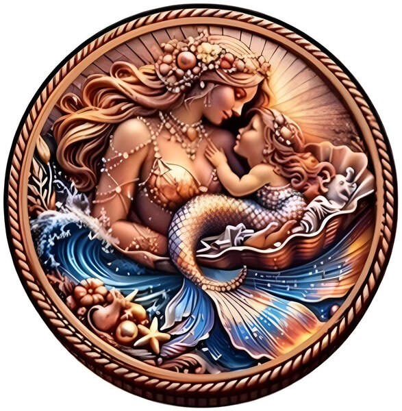Monnaie OCEANS ETERNAL LOVE Mermaid 1 Oz Medaille Cuivre (PRÉCOMMANDE)