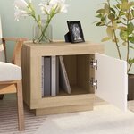 vidaXL Table basse blanc et chêne sonoma 51x50x45 cm bois d'ingénierie