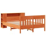 vidaXL Lit bibliothèque sans matelas cire marron 120x190cm pin massif