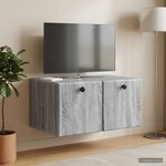 vidaXL Meuble TV mural 59 5 x 41 x 30 cm Sonoma gris Bois d'ingénierie