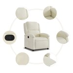 vidaXL Fauteuil inclinable Crème Velours
