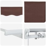 vidaXL Auvent Rétractable Marron 350 x 200 cm tissu