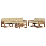 vidaXL Ensemble de canapés d'extérieur 6 Pièces Naturel et Beige