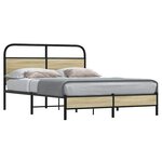 vidaXL Cadre de lit sans matelas 135x190 cm chêne sonoma