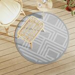 vidaXL Tapis d'extérieur ARAKIL gris Ø120 cm PP