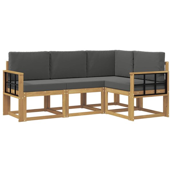vidaXL Ensemble de canapés d'extérieur 4 pc Blanc et anthracite