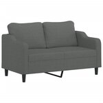 vidaXL Ensemble de canapés 3 Pièces coussins gris foncé tissu