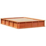 vidaXL Cadre de lit Marron cire 135 x 190 cm Pin massif et pin massif