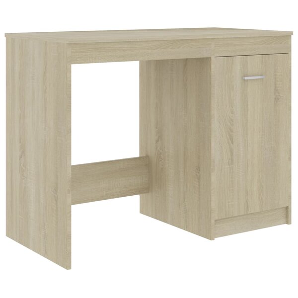 Bureau table poste de travail meuble d'ordinateur informatique étude chêne sonoma 100 x 50 x 76 cm bois d’ingénierie brun 02_0023635