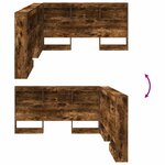 vidaXL Tête de lit de rangement Chêne fumé 140 cm Bois d'ingénierie