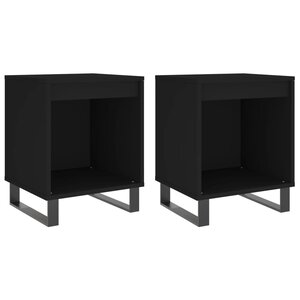 vidaXL Tables de chevet 2 Pièces noir 40x35x50 cm bois d’ingénierie