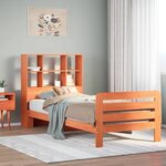 vidaXL Cadre de lit sans matelas cire marron 90x190 cm bois pin massif
