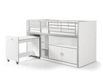 BONNY Lit mi-hauteur avec bureau et rangement  90x200 Blanc
