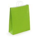Sac kraft lisse vert à poignées torsadées raja 32 x 40 x 12 cm (lot de 50)