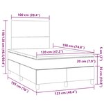 vidaXL Sommier à lattes de lit et matelas gris clair 120x190 cm tissu