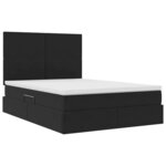 vidaXL Lit avec rangement et LED avec LED Noir 140 x 190 cm Velours