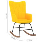 Vidaxl chaise à bascule avec tabouret jaune moutarde tissu