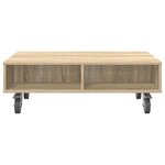vidaXL Table d'appoint avec roues Chêne Sonoma 90 x 50 x 30 cm