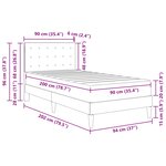 vidaXL Cadre de lit avec matelas Taupe 90 x 200 cm tissu