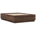 vidaXL Cadre de lit chêne marron 135x190 cm bois d'ingénierie