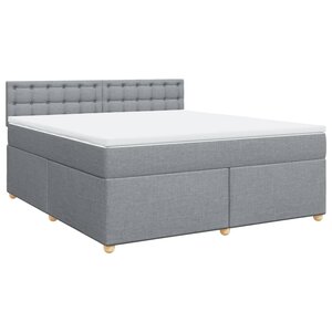 vidaXL Sommier à lattes de lit avec matelas Gris clair 180x200cm Tissu