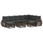 vidaXL Ensemble de canapé de jardin 10 Pièces Gris polyrotin