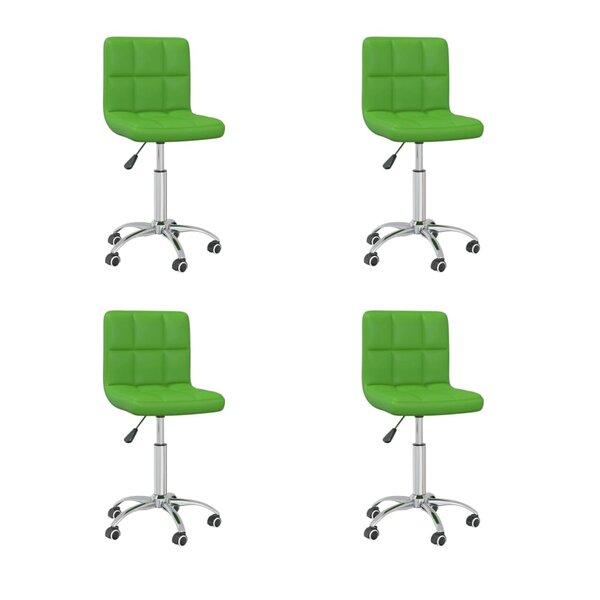 vidaXL Chaises pivotantes à manger lot de 4 vert similicuir
