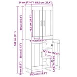 vidaXL Haut Armoire 2 Pièces Chêne artisanal Bois Aggloméré et Verre
