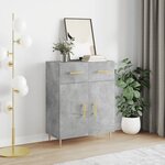 vidaXL Buffet gris béton 69 5x34x90 cm bois d'ingénierie