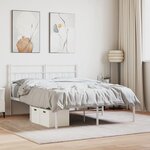 vidaXL Cadre de lit métal avec tête de lit blanc 140x190 cm