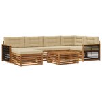 vidaXL Ensemble de canapés d'extérieur 7 pc Naturel et Beige
