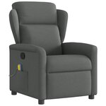 vidaXL Fauteuil de massage inclinable Gris foncé Tissu
