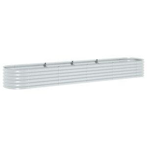 vidaXL Lit surélevé de jardin 400x80x44 cm Acier galvanisé Argenté