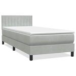 vidaXL Sommier à lattes de lit et matelas et LED gris clair 90x210 cm velours