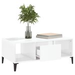 vidaXL Table basse Blanc brillant 90x50x36 5 cm Bois d'ingénierie