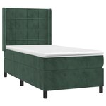 vidaXL Sommier à lattes de lit matelas LED Vert foncé 90x190cm Velours
